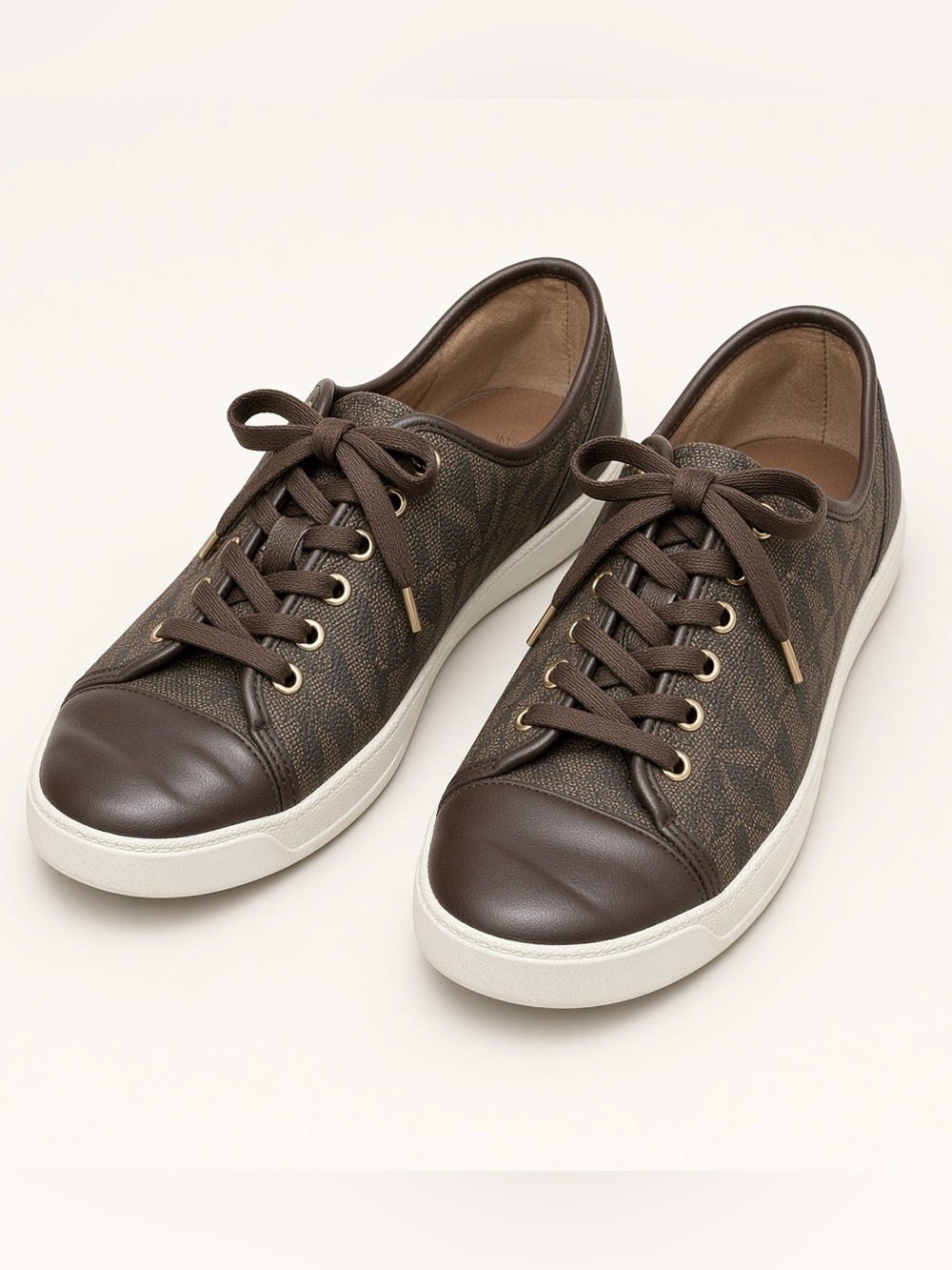 Michael Kors Brown Logo-Print Low Top Sneakers
